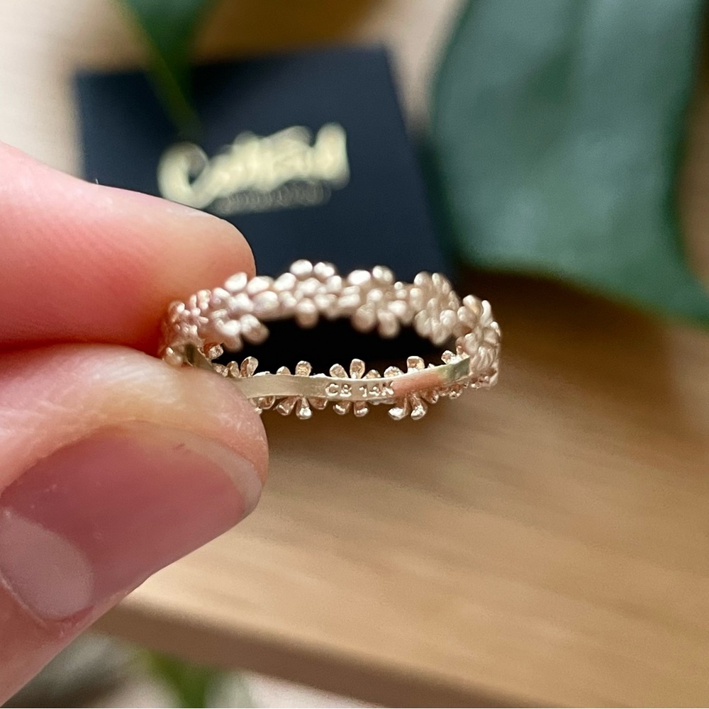 Catbird Flower Garland Ring, Grand, Size US 5, 14K Yellow Gold